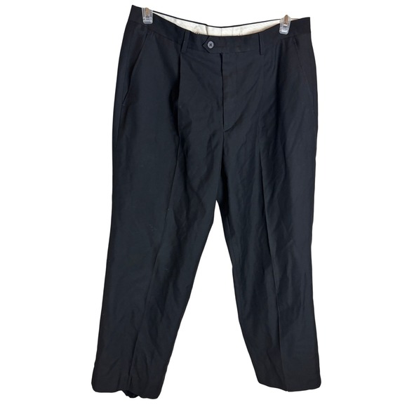 Giorgio Armani Collezioni Black Pleated Dress Pants Menswear Trousers